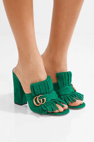 gucci fringe mules